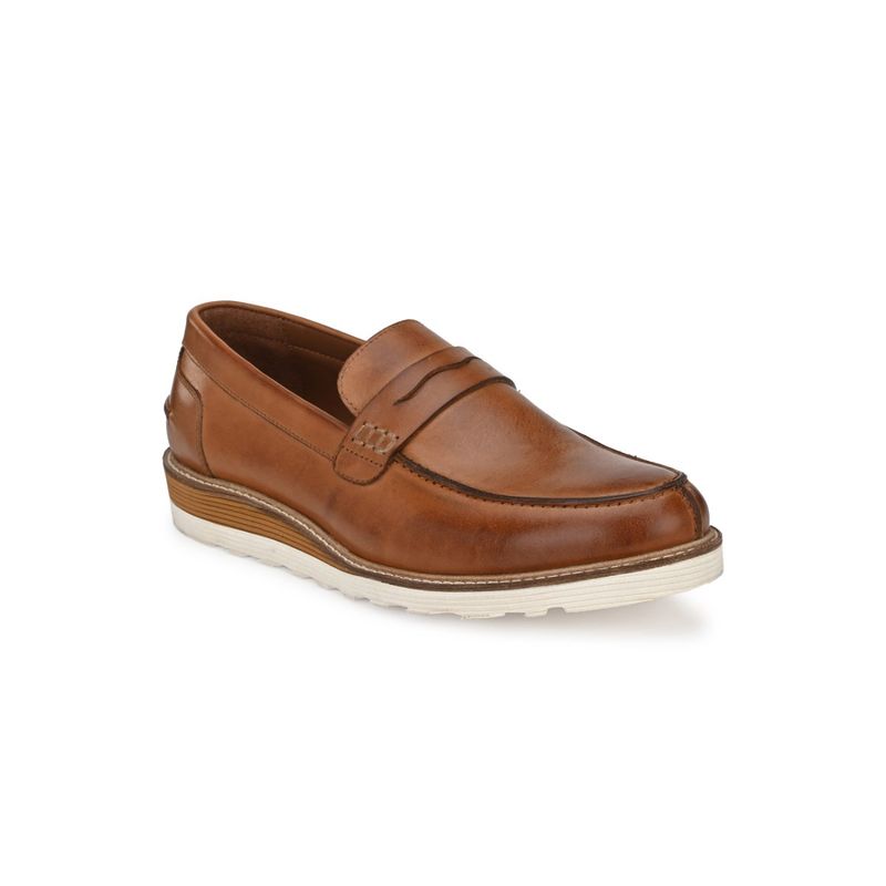 Delize Mens Tan Solid Moccasin (UK 9)