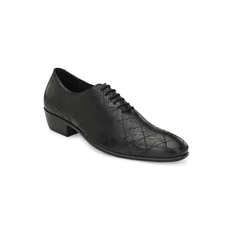 Delize Mens Black Textured Derby Shoes (UK 10)
