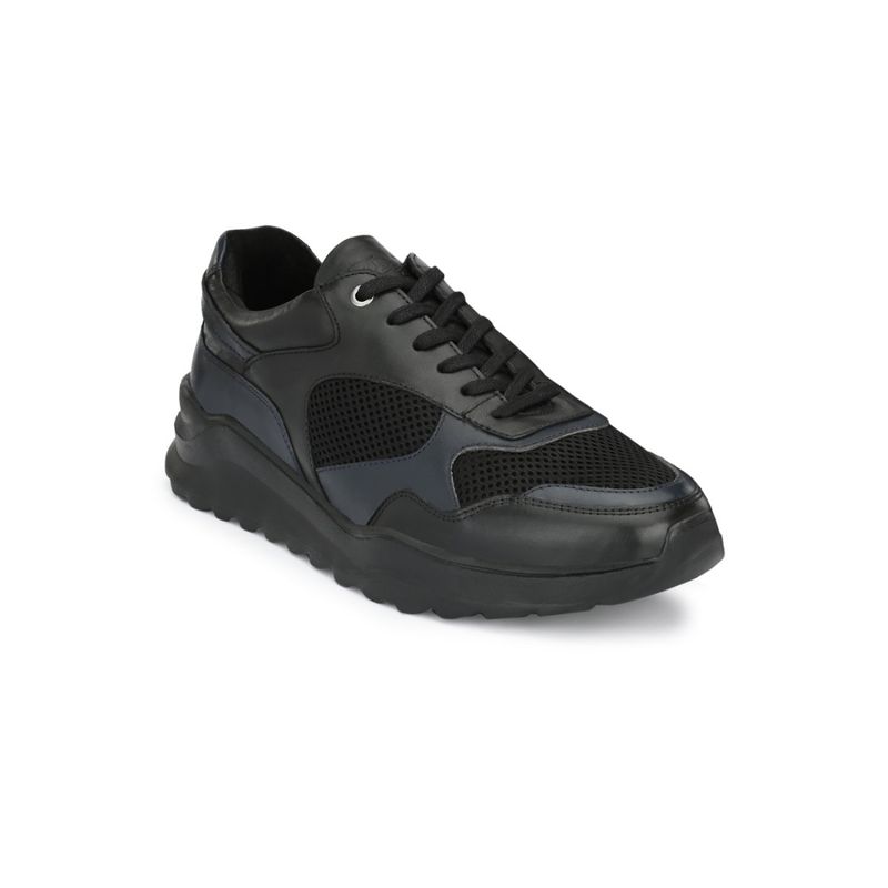 Delize Black Textured Mens Sneakers (UK 8)