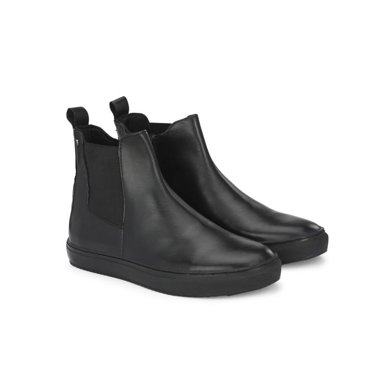 Delize Mens Black Solid Chelsea Boots (UK 11)