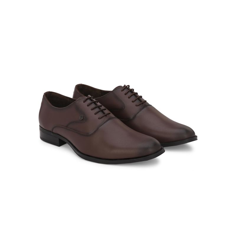 Delize Mens Brown Solid Formal Shoes (UK 6)