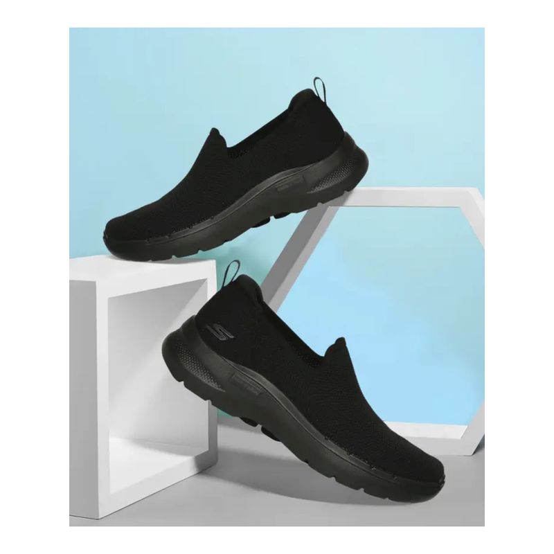 SKECHERS GO WALK 6 - FIRST CLASS Black Running Shoes (UK 6)