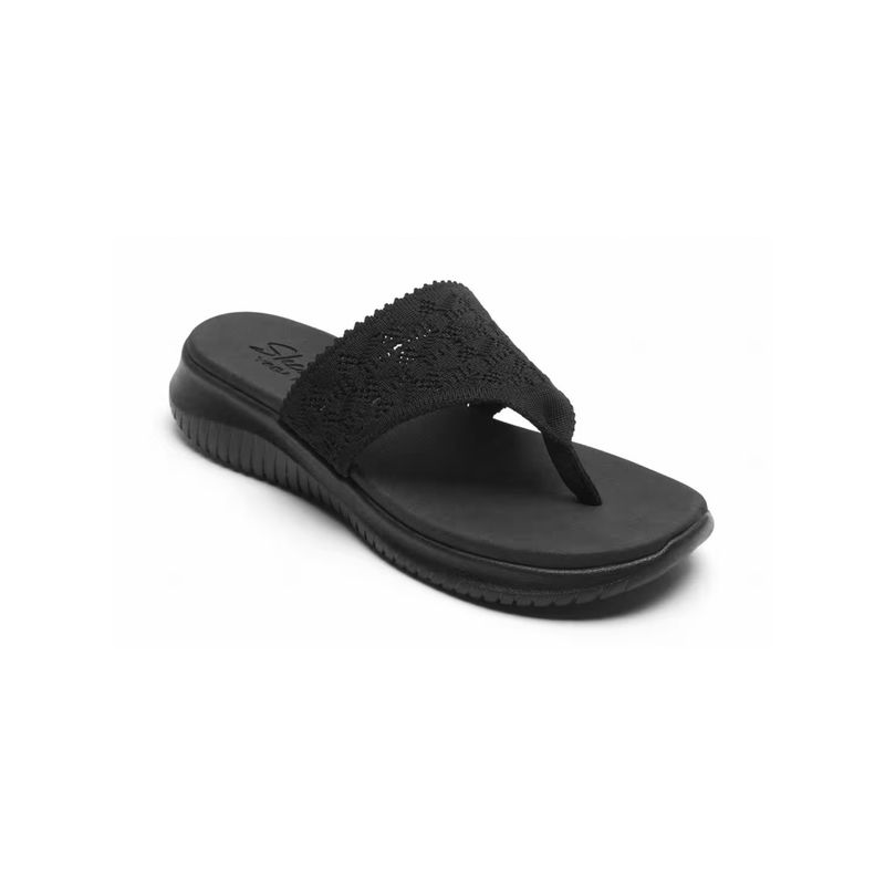 SKECHERS ULTRA FLEX Black Flip Flops (UK 6)