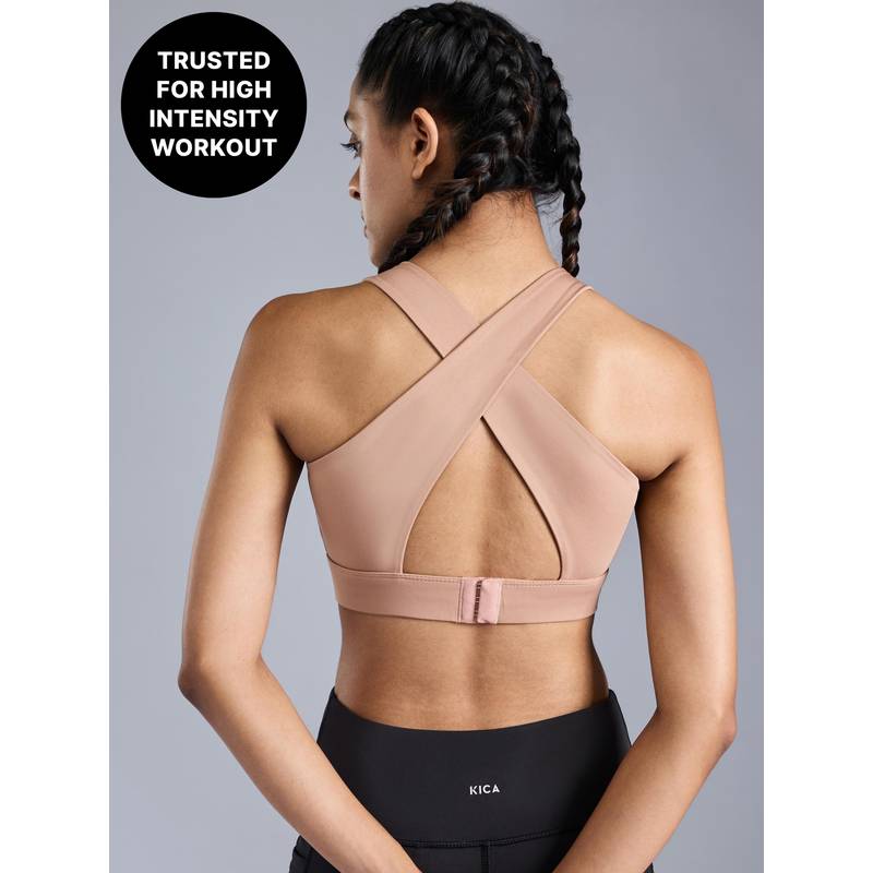 Crostini™ Full Coverage Sports Bra-High-Impact Support & Quick-Dry KICASKN™ Fabric KIC101-NUDE (M)
