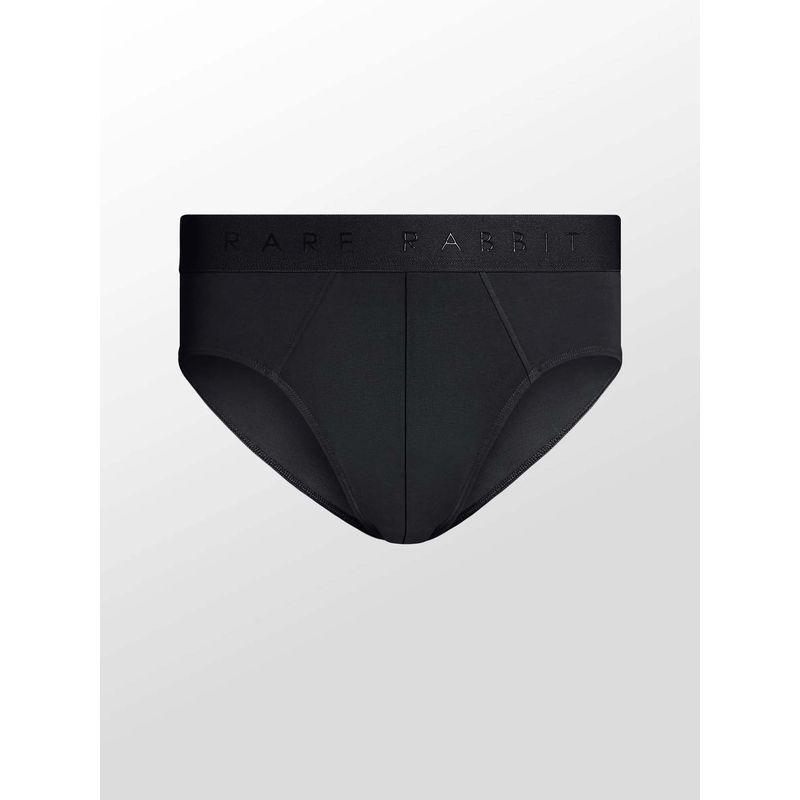 Rare Rabbit Men Black Solid Briefs (M)