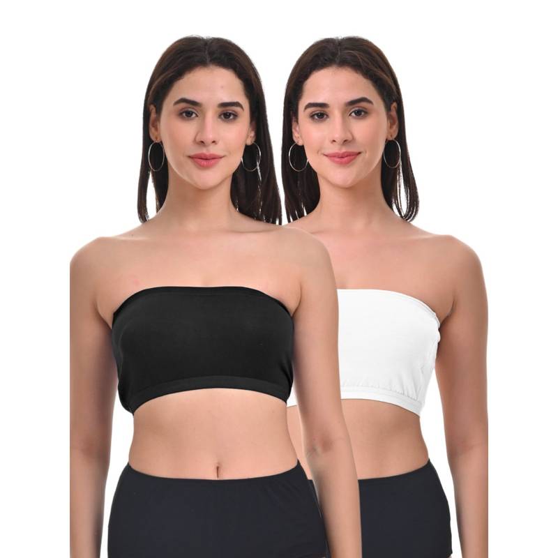 Adira Women Multi-Color Cotton Solid Bras (Pack of 2) (2XS)