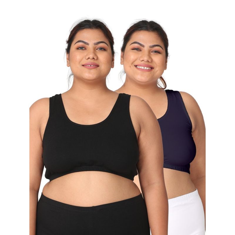 Adira Women Multi-Color Cotton Solid Bras (Pack of 2) (6XL)