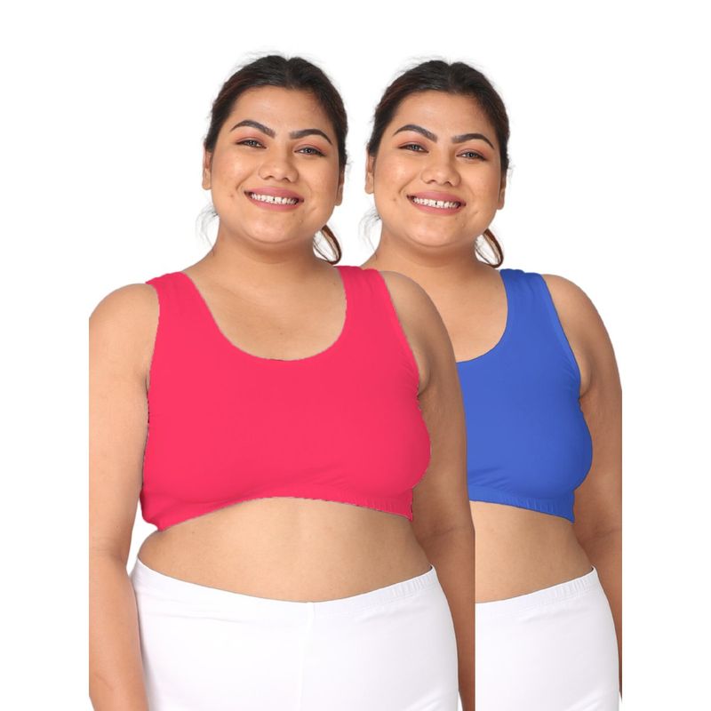 Adira Women Multi-Color Cotton Solid Bras (Pack of 2) (3XL)