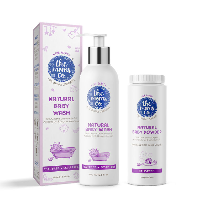 Buy The Moms Co. Natural Talc Free Baby Powder Baby Wash Combo