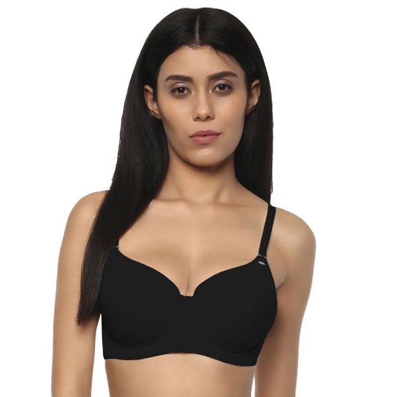 SOIE Women's Padded Wired Full Coverage Bra - Black (32B)