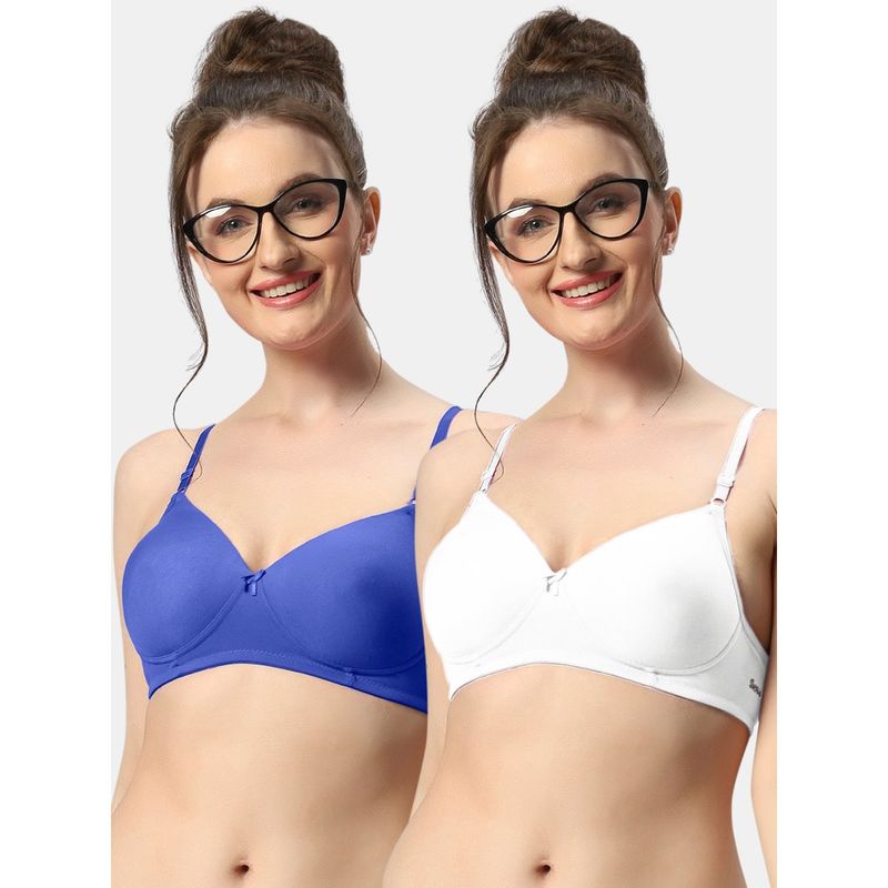 Sonari 007 Womens Lightly Padded Seamless Soft Cup Wireless T-Shirt Bras (Pack of 2) (32B)