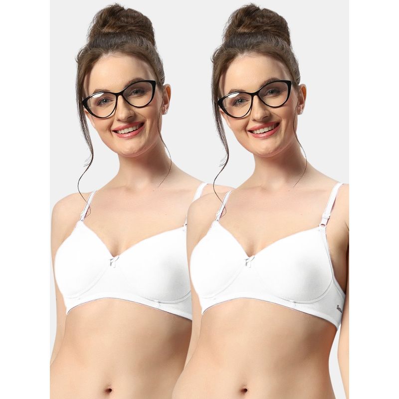 Sonari 007 Womens Lightly Padded Seamless Soft Cup Wireless T-Shirt Bras (Pack of 2) (30B)
