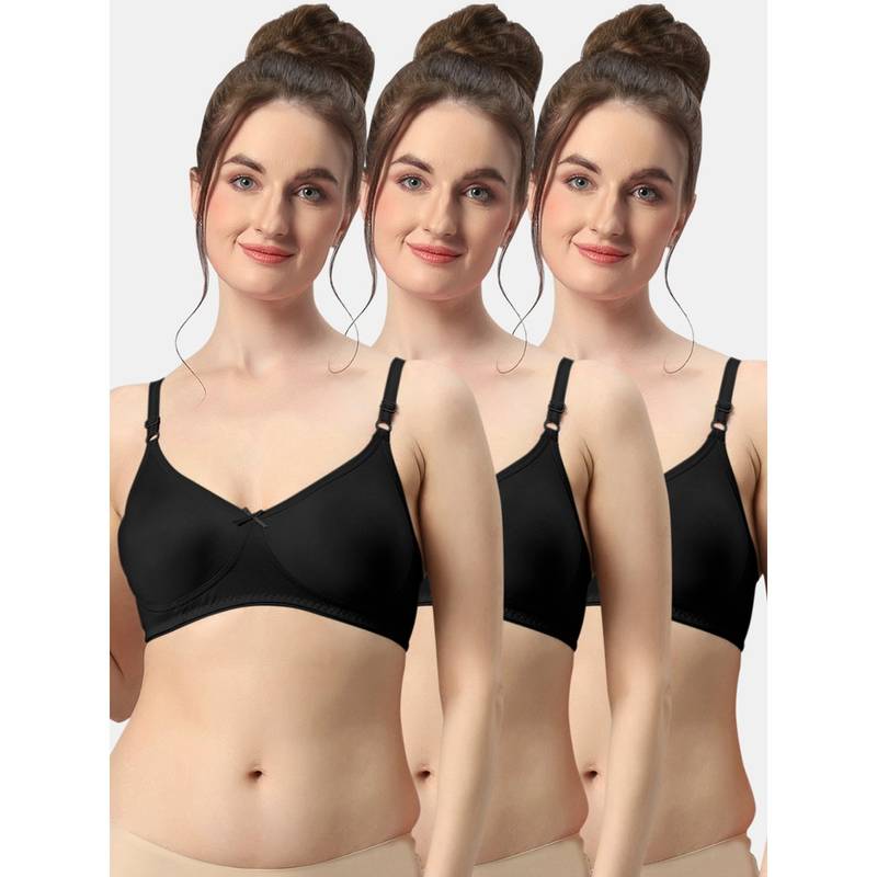 Sonari Albela Seamless Soft Cup Everyday Non Padded Molded Bra for Women (Pack of 3) (34B)