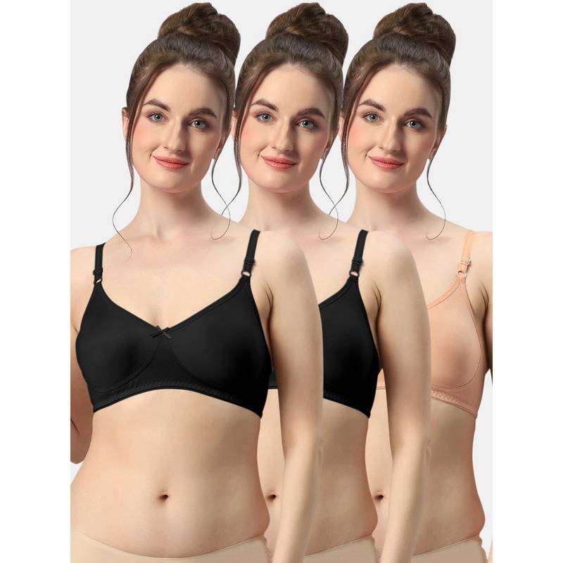 Sonari Albela Seamless Soft Cup Everyday Non Padded Molded Bra for Women (Pack of 3) (34B)