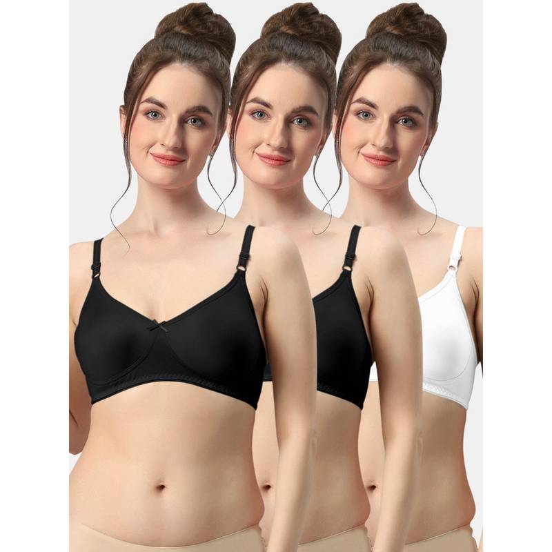 Sonari Albela Seamless Soft Cup Everyday Non Padded Molded Bra for Women (Pack of 3) (34B)