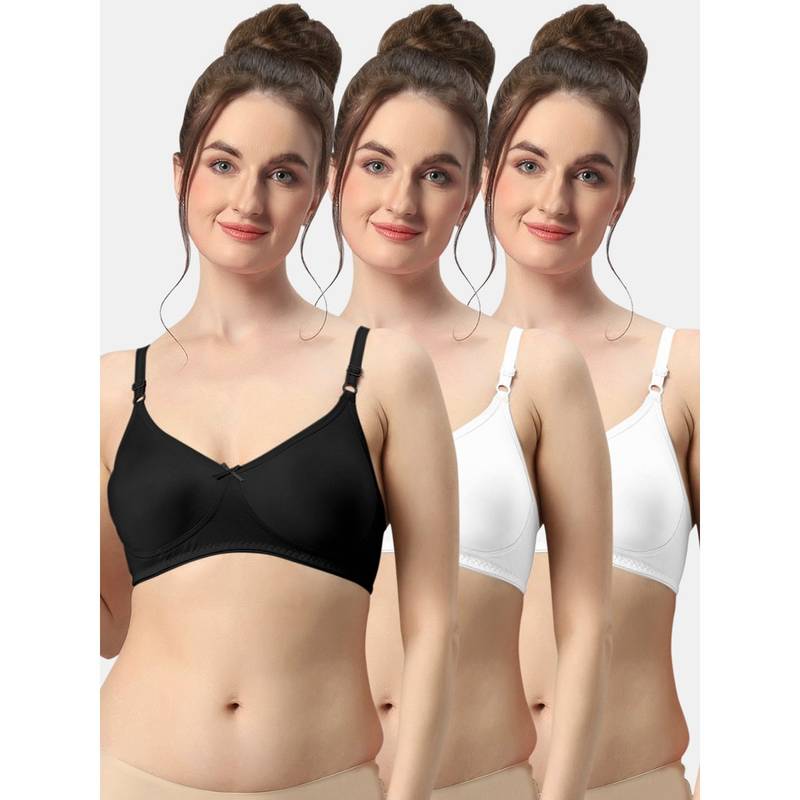 Sonari Albela Seamless Soft Cup Everyday Non Padded Molded Bra for Women (Pack of 3) (34B)
