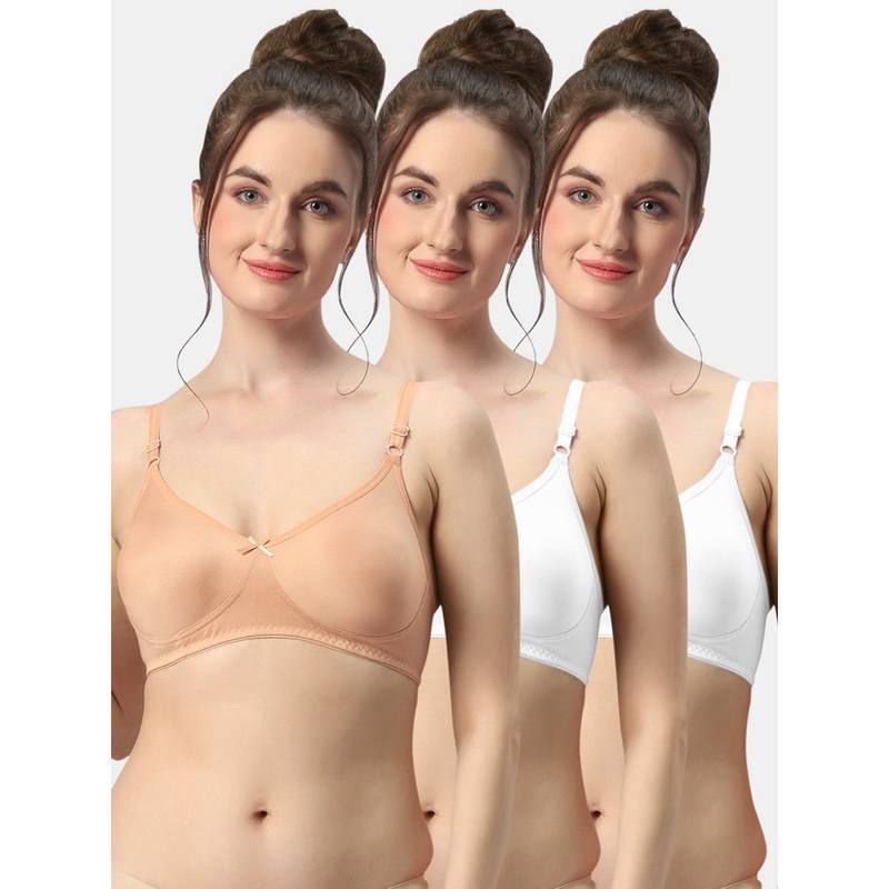 Sonari Albela Seamless Soft Cup Everyday Non Padded Molded Bra for Women (Pack of 3) (34B)