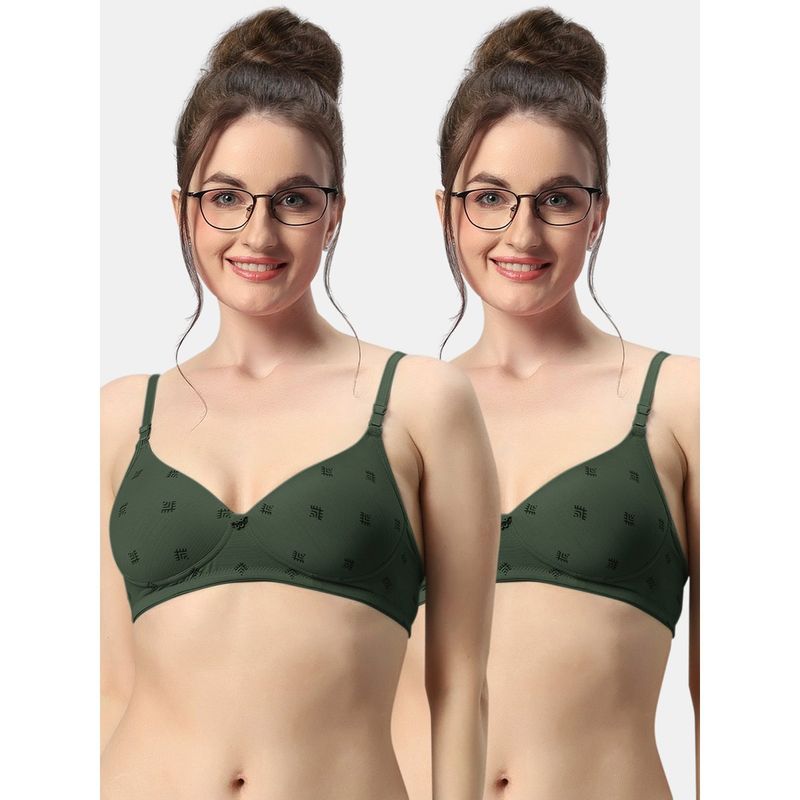 Sonari Avani Womens Lightly Padded Non Wired Convertible Straps T-Shirt Bra (Pack of 2) (32C)