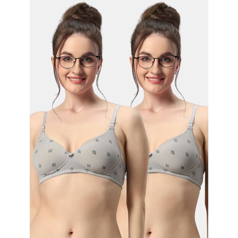 Sonari Avani Womens Lightly Padded Non Wired Convertible Straps T-Shirt Bra (Pack of 2) (32C)