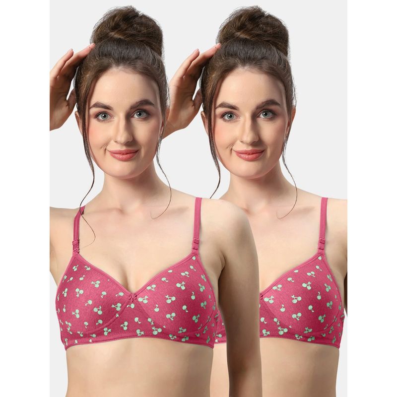 Sonari Biba Womens Padded Non Wired Seamless Convertible Straps T-Shirt Bra (Pack of 2) (32B)