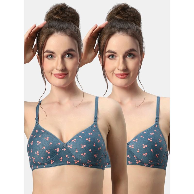 Sonari Biba Womens Padded Non Wired Seamless Convertible Straps T-Shirt Bra (Pack of 2) (32B)