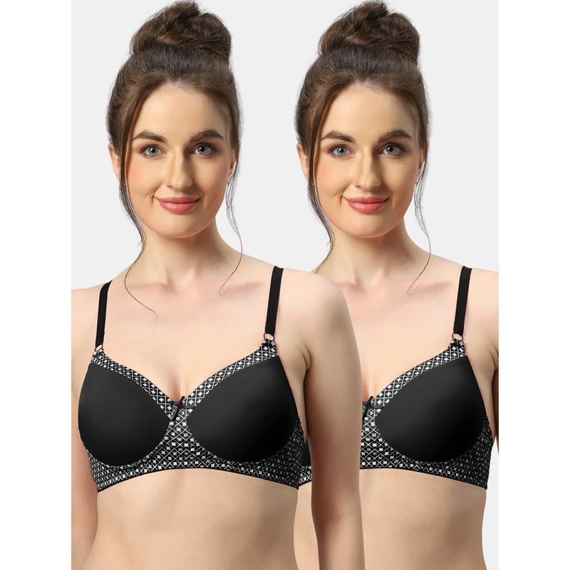 Sonari Charmis Womens Lightly Padded Non Wired Seamless T-Shirt Bra (Pack of 2) (38B)