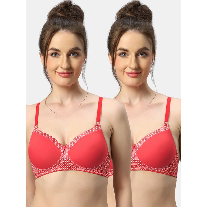 Sonari Charmis Womens Lightly Padded Non Wired Seamless T-Shirt Bra (Pack of 2) (36B)