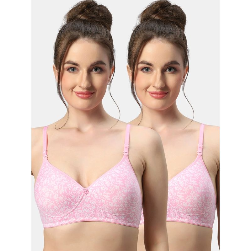 Sonari Melody Womens Lightly Padded Seamless Soft Cup Wireless T-Shirt Bras (Pack of 2) (32C)