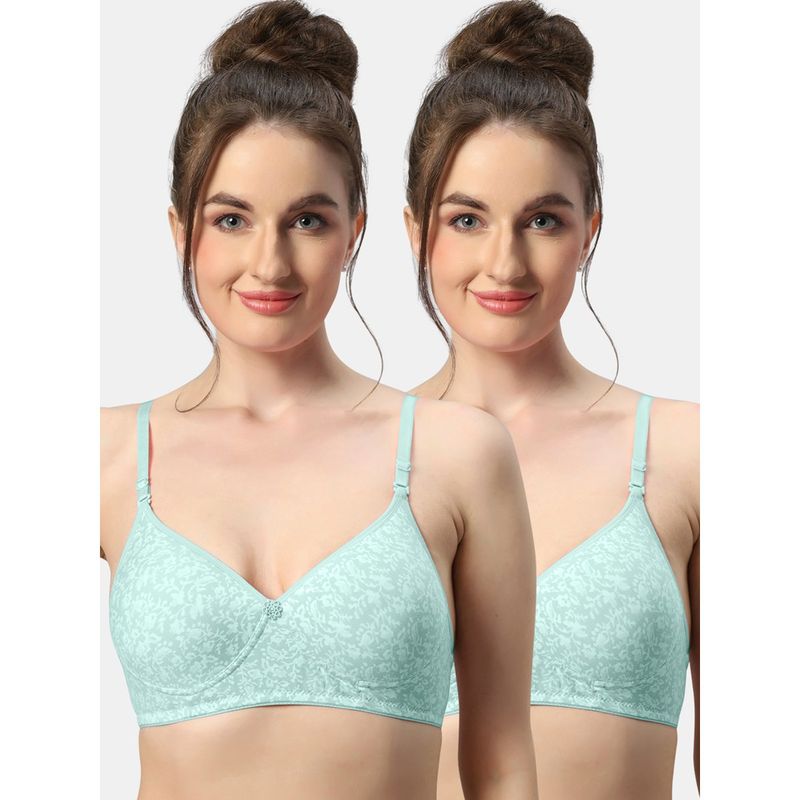Sonari Melody Womens Lightly Padded Seamless Soft Cup Wireless T-Shirt Bras (Pack of 2) (34C)