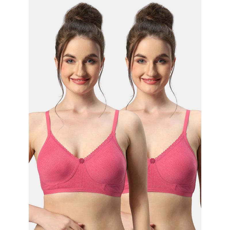 Sonari Misha Poly Cotton Soft Cup Everyday Non Padded T-Shirt Bra for Women (Pack of 2) (36C)