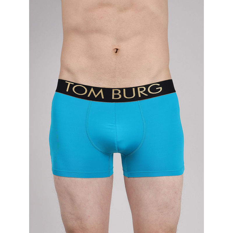 TOM BURG Men Teal Solid Trunk with Ultrasoft Waistband (S)