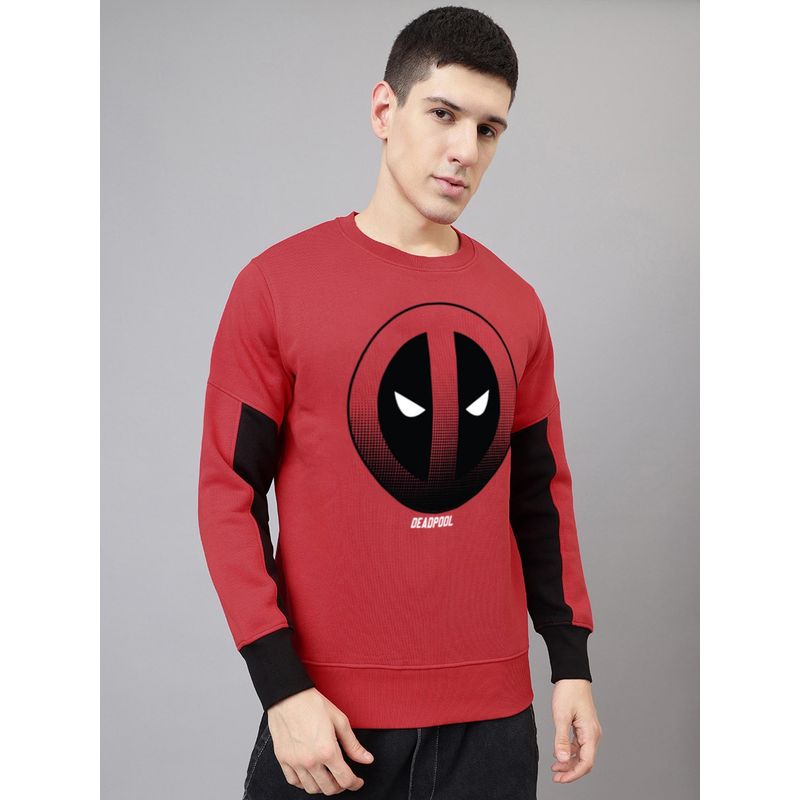 Free Authority Deadpool Printed Regular Fit Sweatshirt for Men (S)