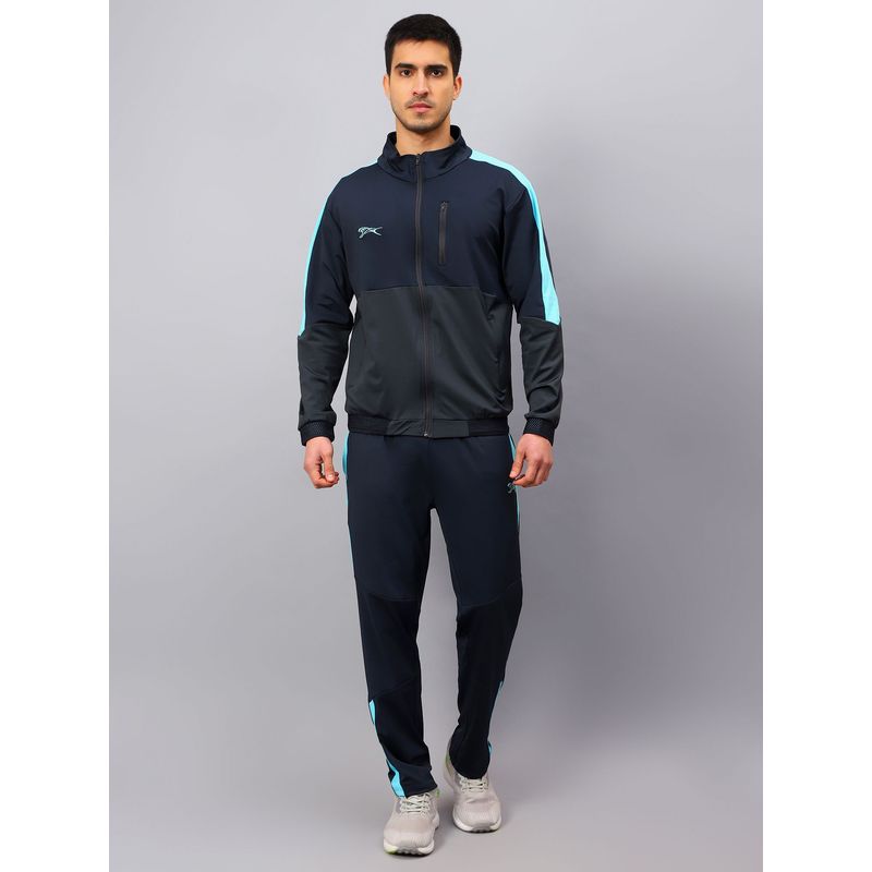 Shiv Naresh Stripe Interlock Lycra Men Tracksuit (Set of 2) (3XL)