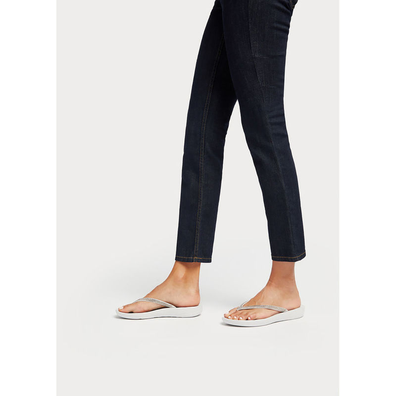 Gray Leather Flip-Flop Sandals main image 1