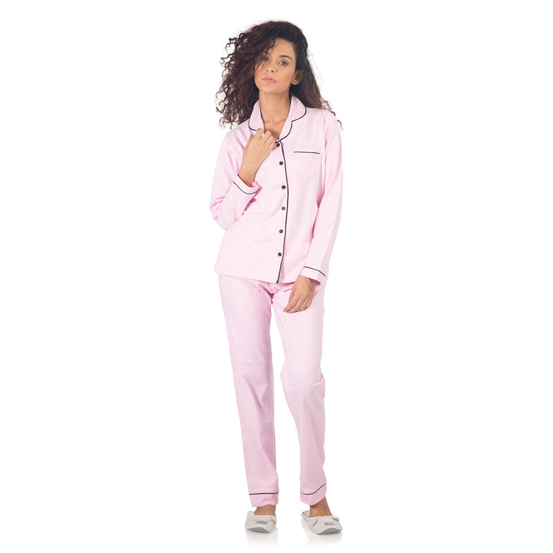 Nite Flite Classic Pink Cotton Pyjama Set - (M)
