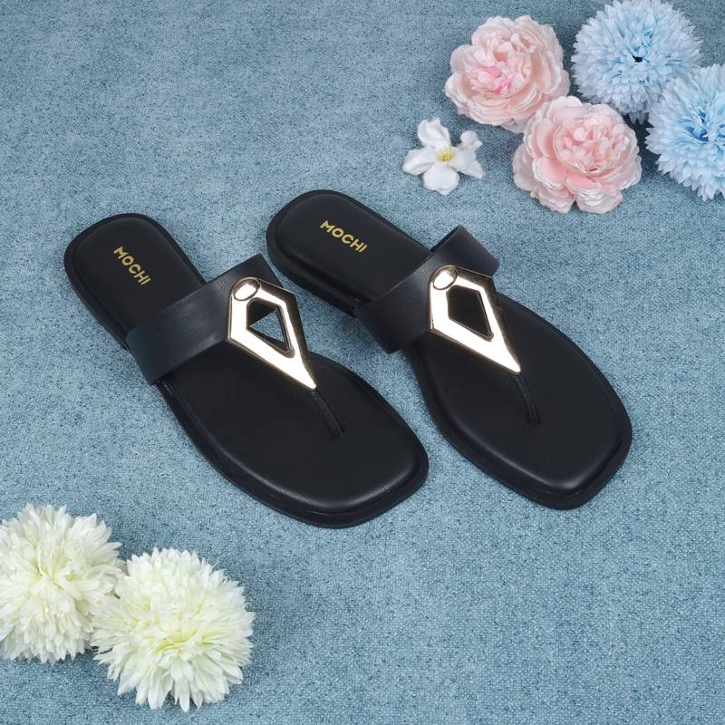 Mochi Women Elegant Black Flats (EURO 37)