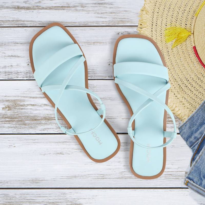 Mochi Women Elegant Blue Sandals (EURO 36)