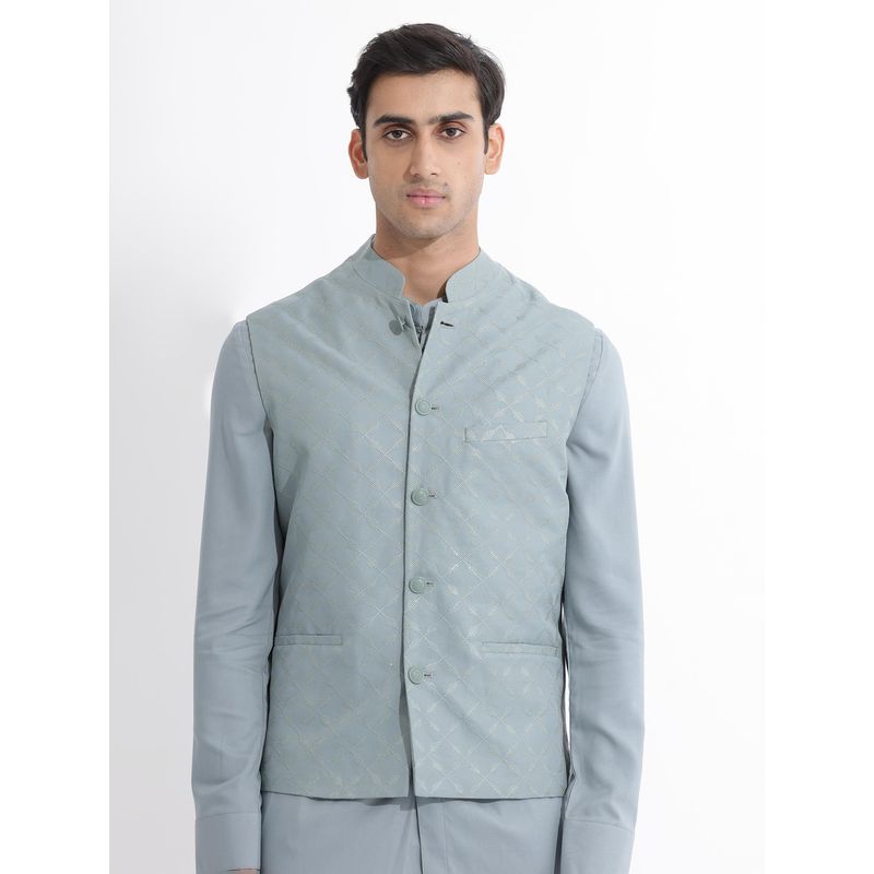 Rare Rabbit Medo-B Dusky Green Bandhgala (M)