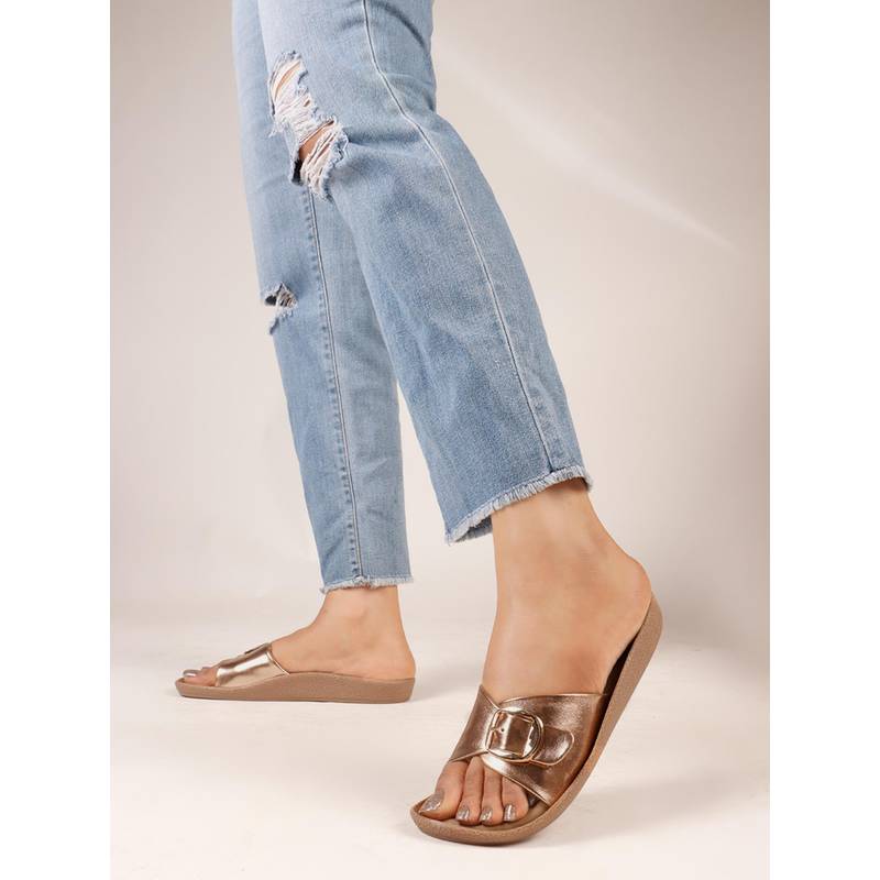 Dollphin Women Rose Gold Sandals (EURO 36)