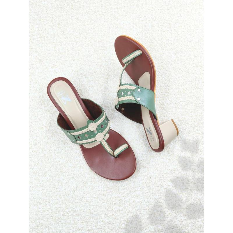 The Madras Trunk Women Haiku Brown Block Heels (EURO 38)