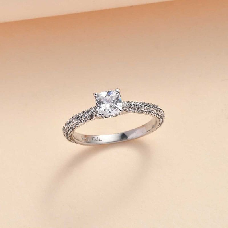 925 Sterling Silver American Diamond Ring for Women Girls 11