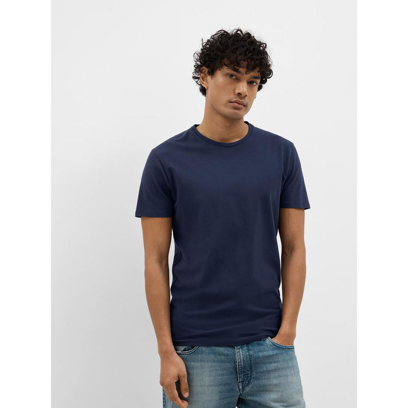 Selected Blue Pima Organic Cotton T-Shirt (M)
