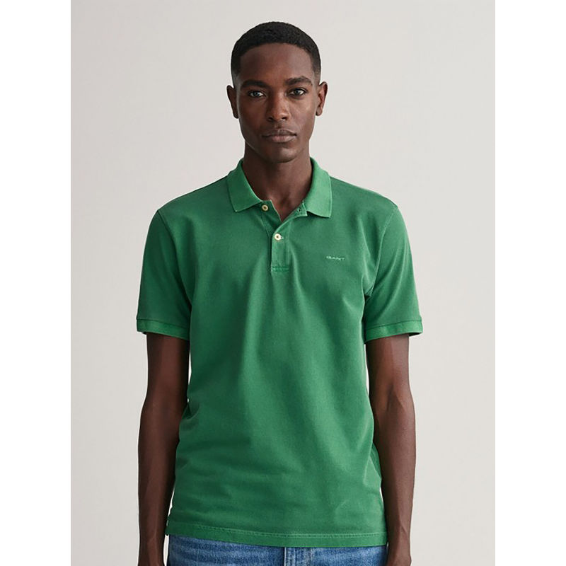 GANT Men Green Solid Short Sleeves Polo T-Shirt (XL)