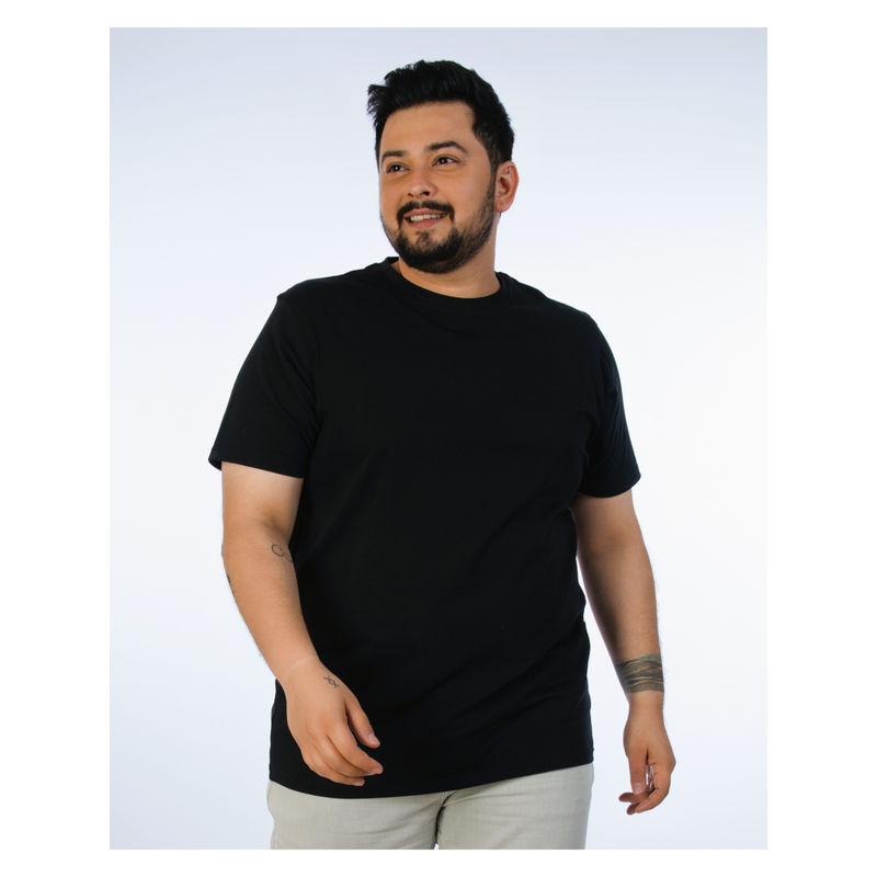 UNSIZED Mens Solid T-Shirt Black (4XL)