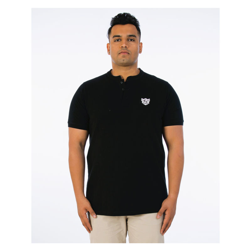 UNSIZED Mens Fashion T-Shirt Solid Black (3XL)