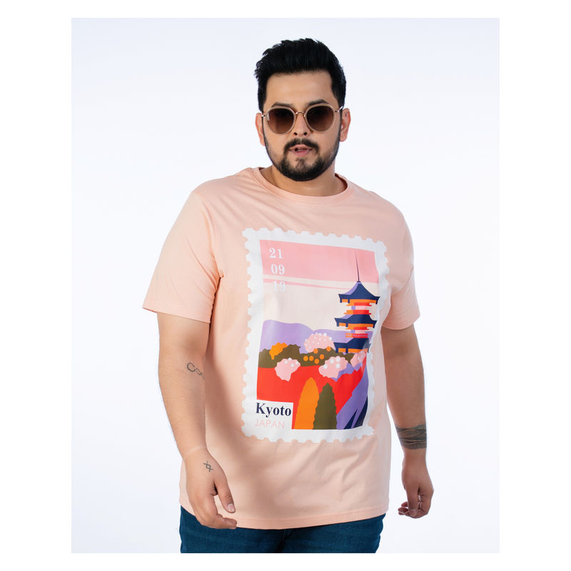 UNSIZED Mens Graphic T-Shirt Peach (2XL)