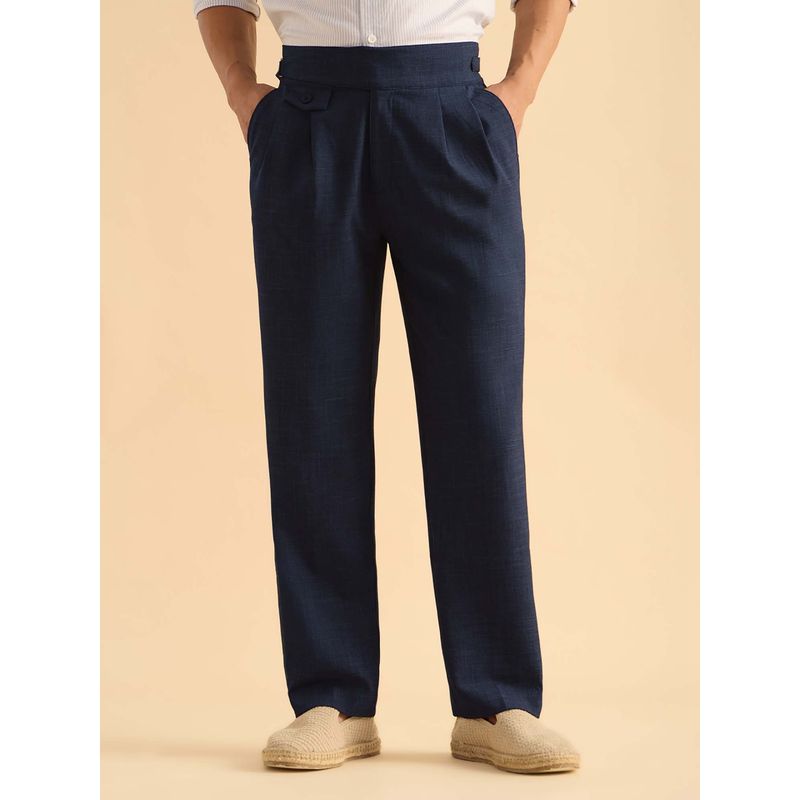 The Souled Store Gurkha Pants: Deep Blue Men Trouser (XL)