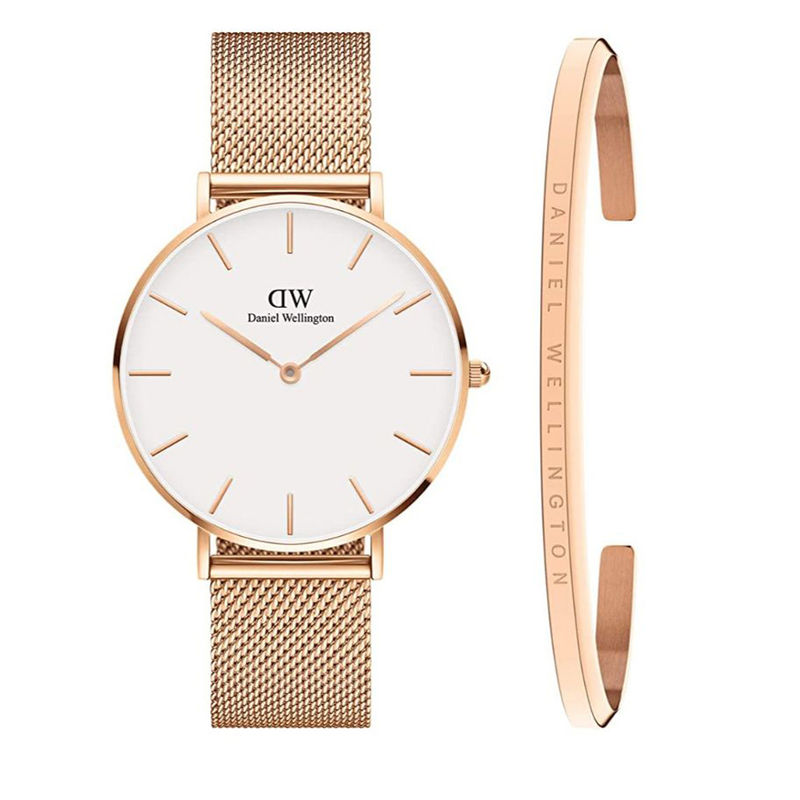 daniel wellington watch and bangle set