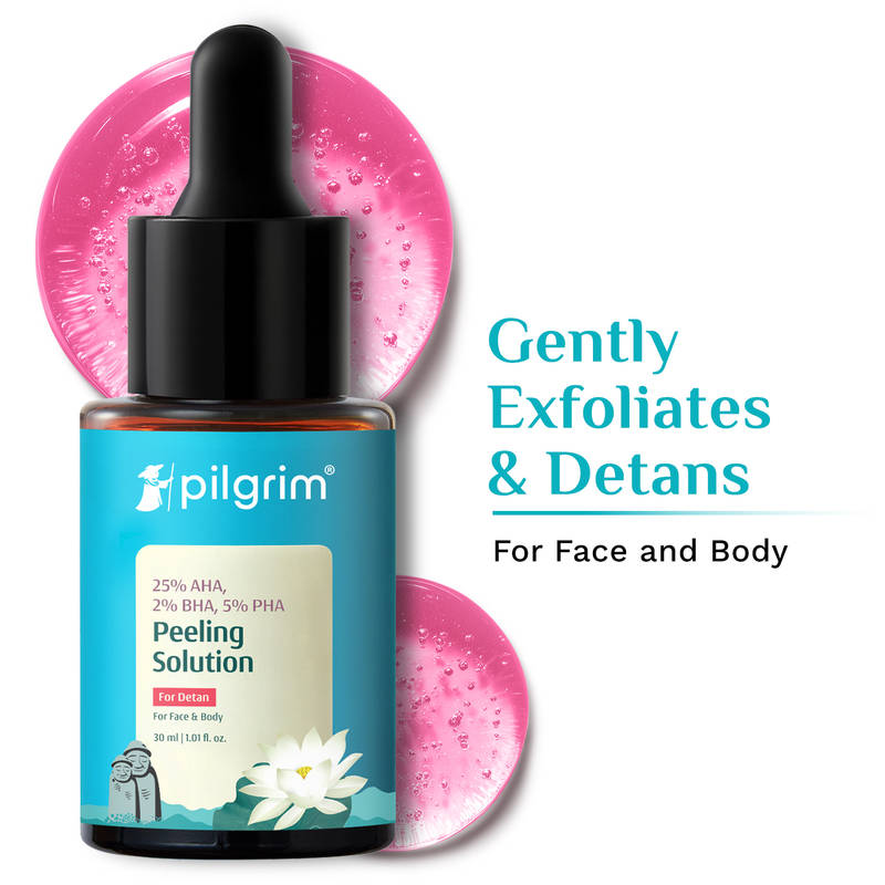 Pilgrim 25% AHA 2% BHA 5% PHA Face Peeling Solution Detan & Exfoliate Dead Skin For Men & Women