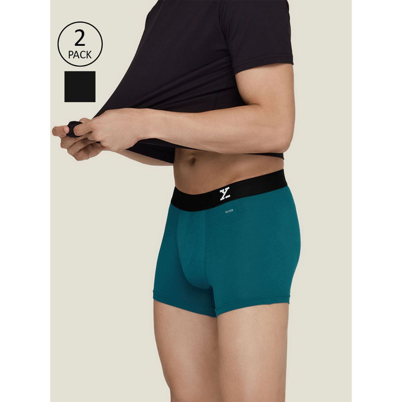 XYXX Men Silver Cotton Underwear Anti-odour Tech Lasting Freshness Multi-Color (Pack of 2) (S)